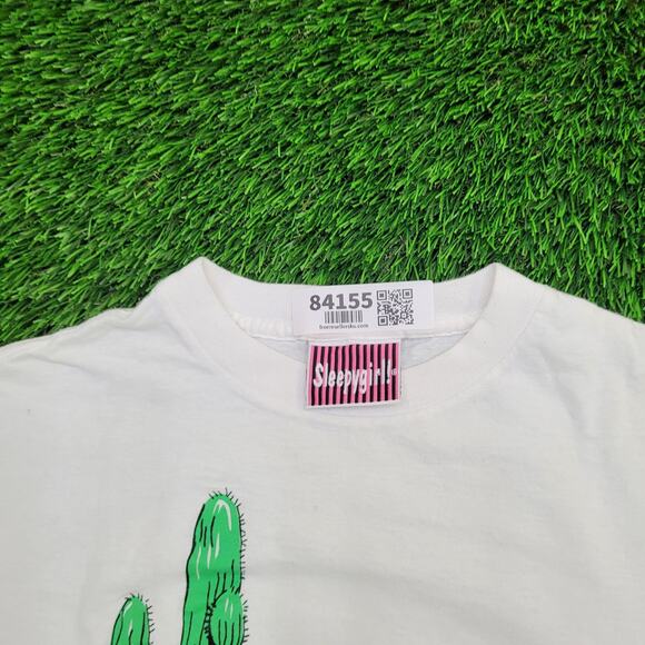 Vintage Funny Sombrero Pig Cactus Shirt Womens XL 23x25 White - Picture 3 of 12